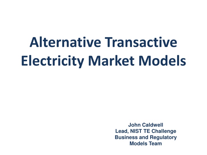 alternative transactive electricity market models
