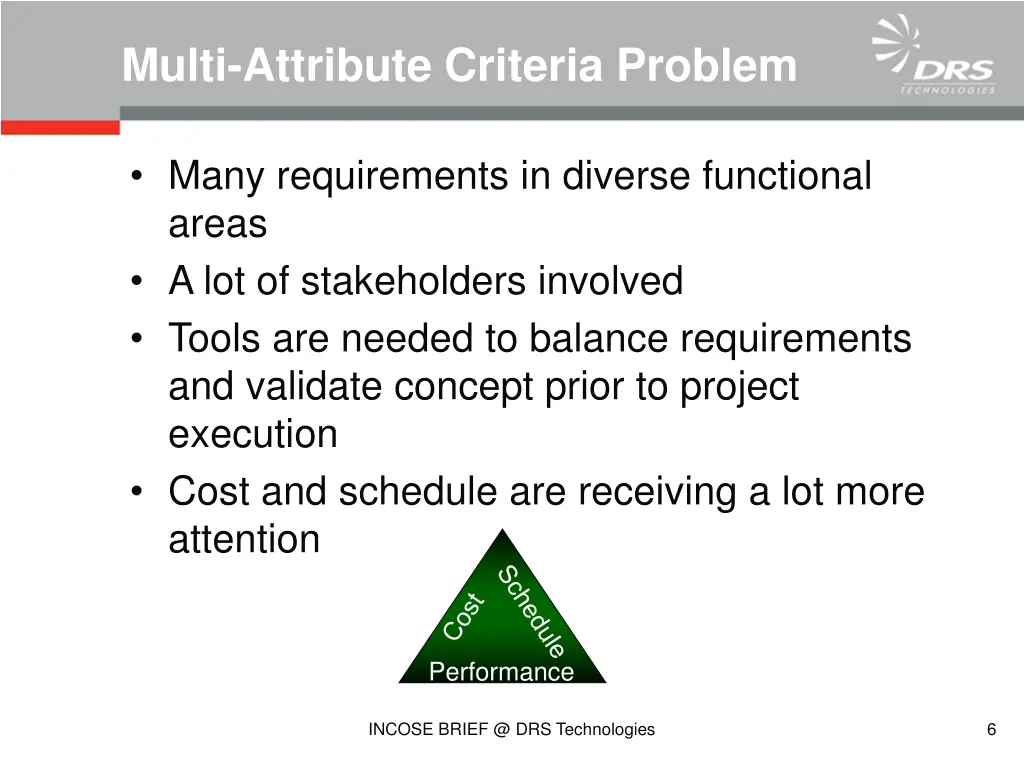 multi attribute criteria problem