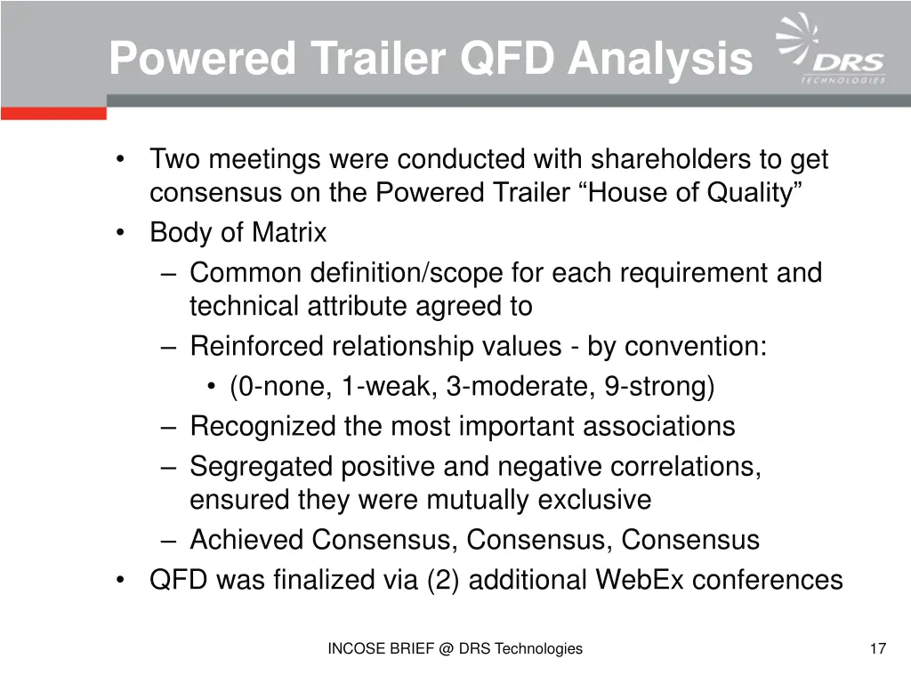 powered trailer qfd analysis