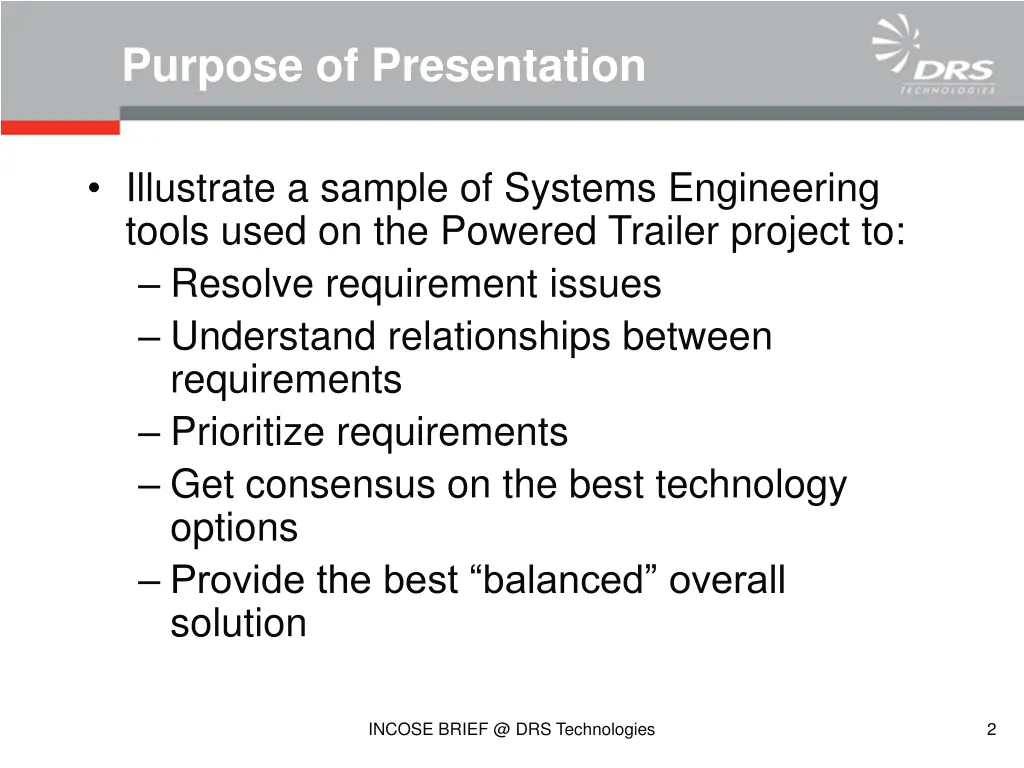 purpose of presentation