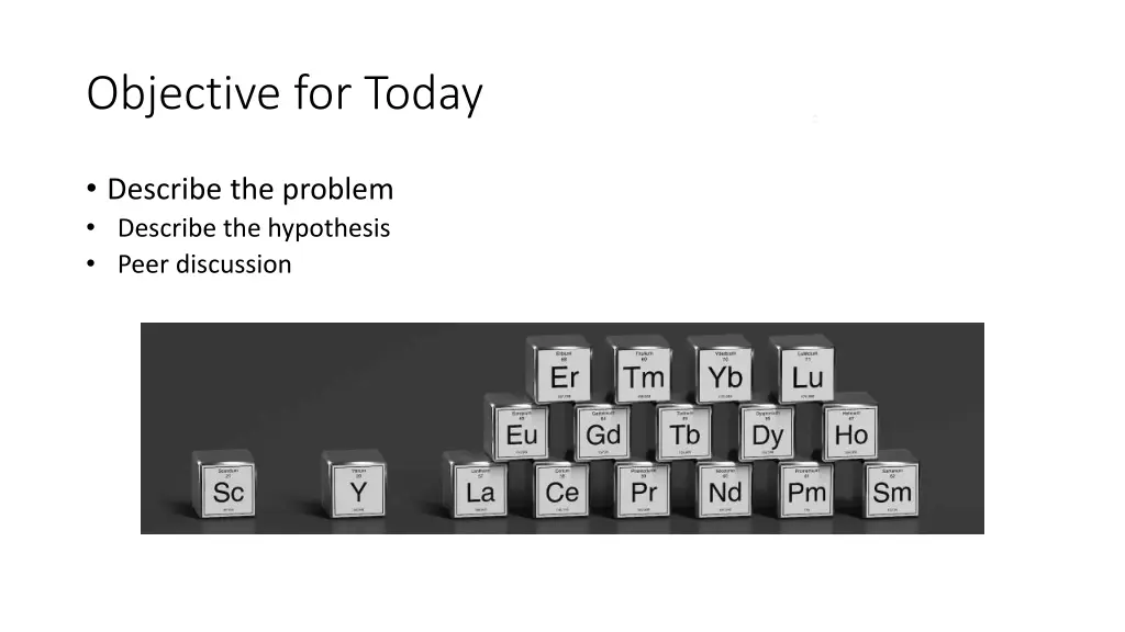 objective for today