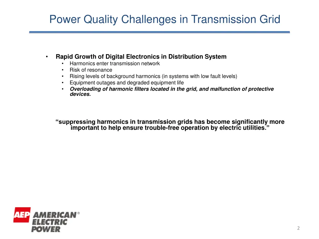 power quality challenges in transmission grid