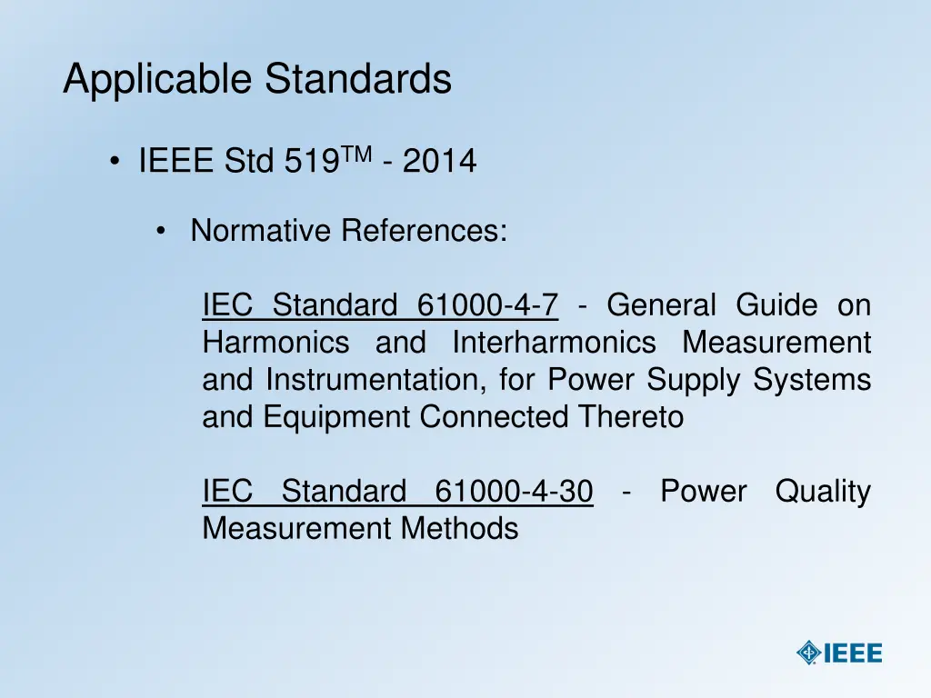 applicable standards 11
