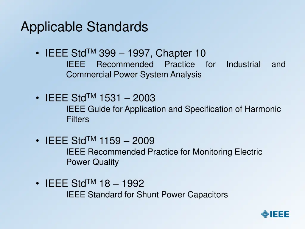 applicable standards 13