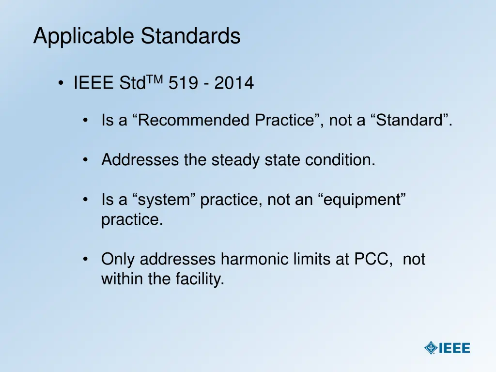 applicable standards