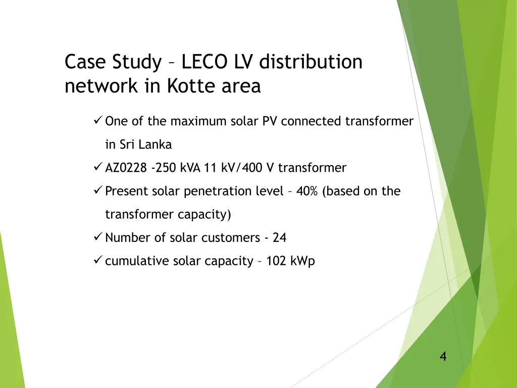 case study leco lv distribution network in kotte