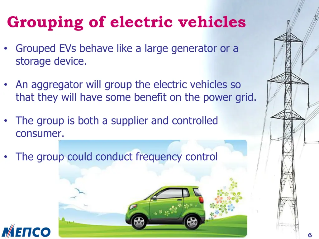 grouping of electric vehicles