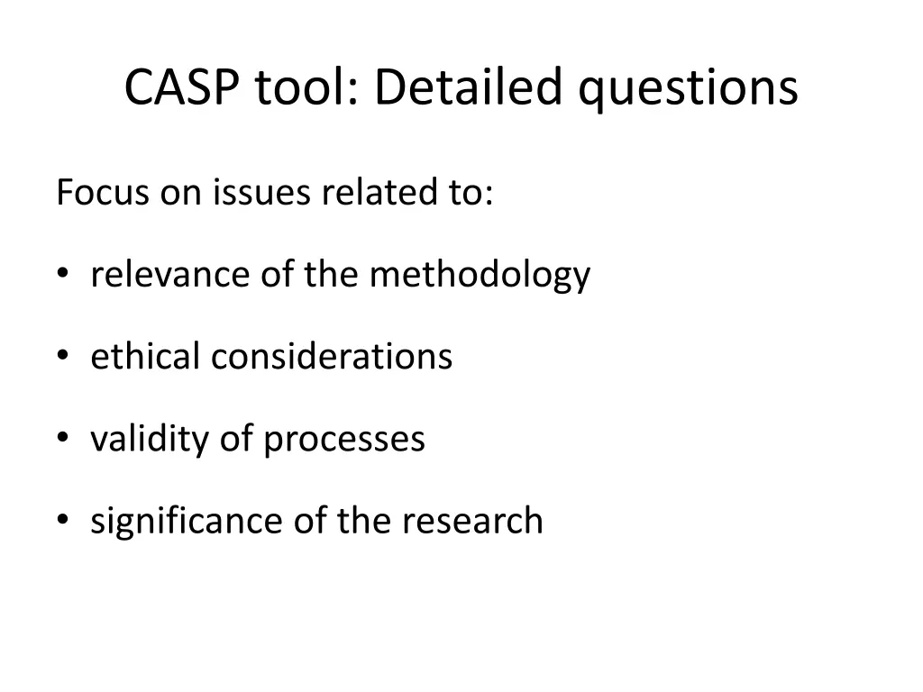 casp tool detailed questions