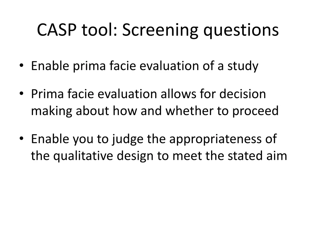 casp tool screening questions