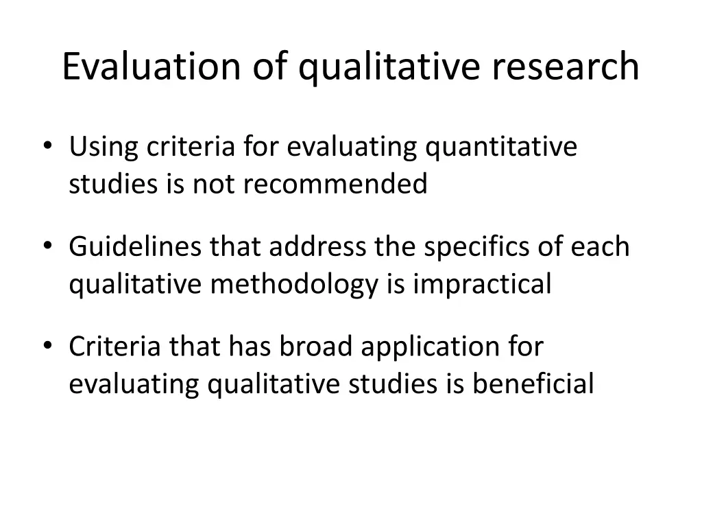 evaluation of qualitative research