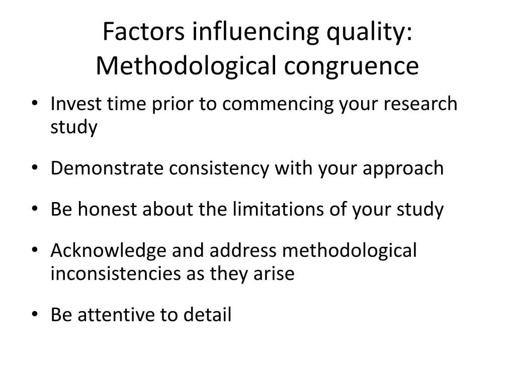 factors influencing quality methodological 2