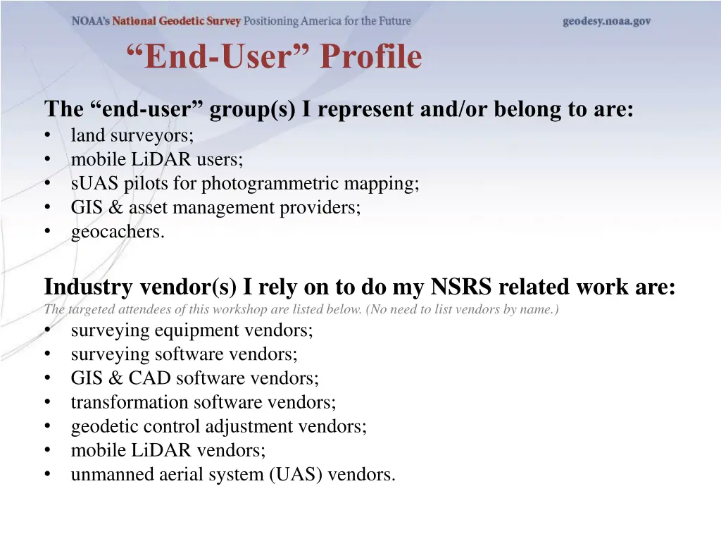 end user profile