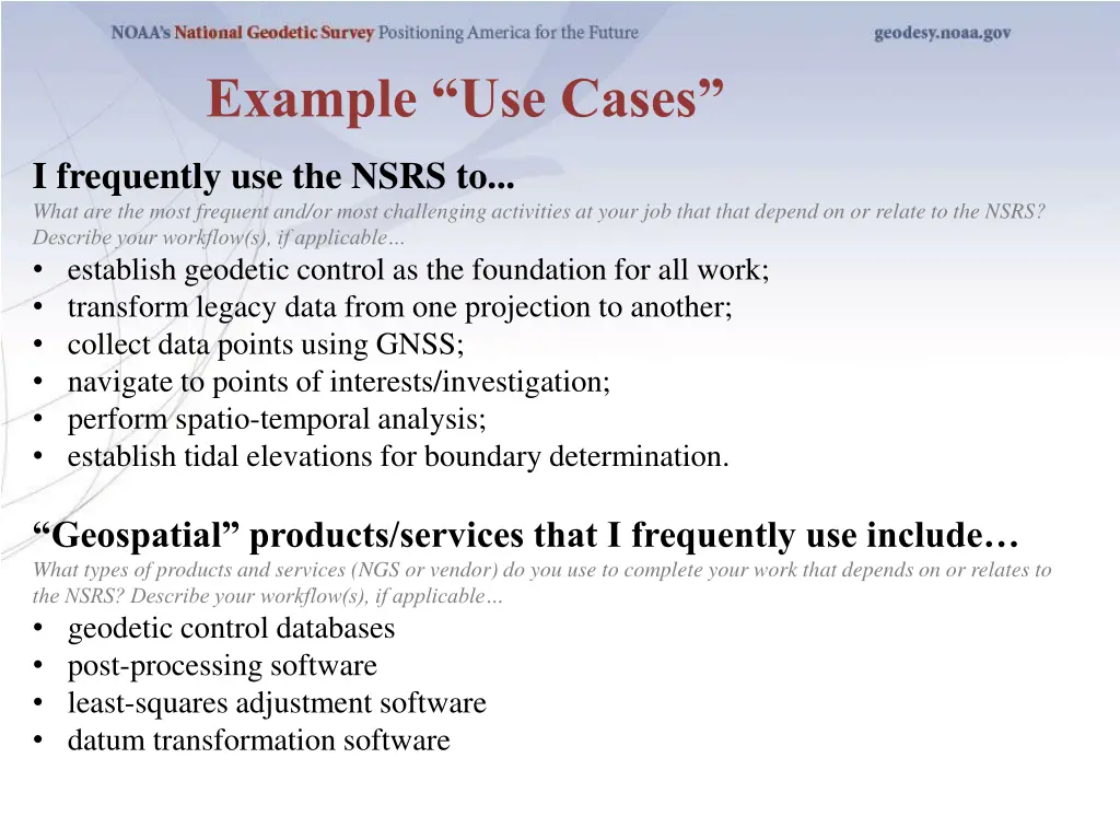 example use cases