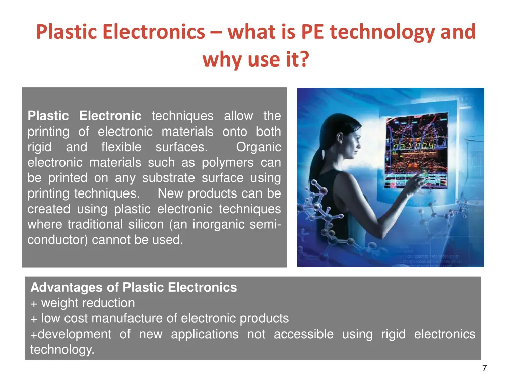 plastic electronics what is pe technology