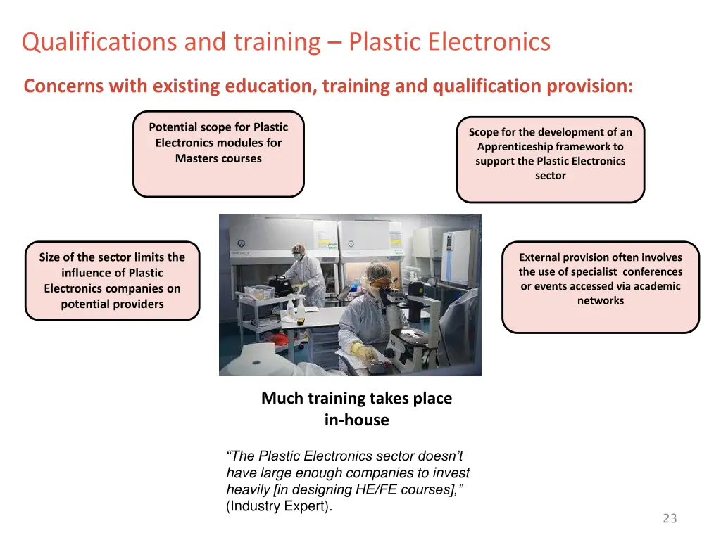 qualifications and training plastic electronics