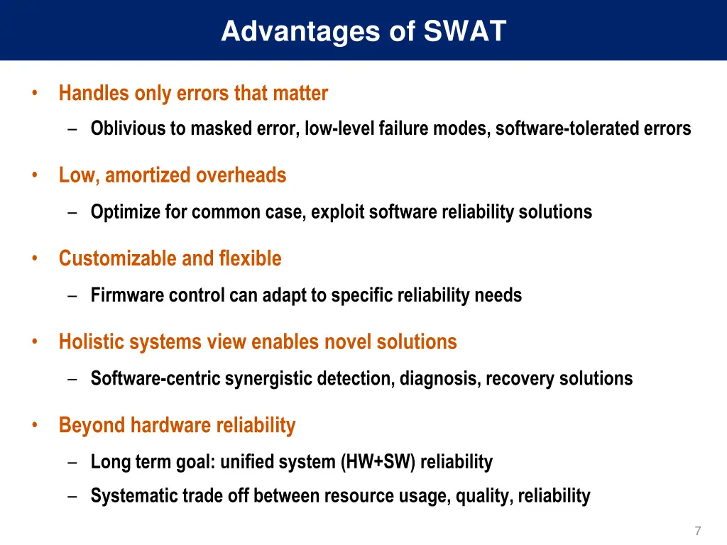 advantages of swat