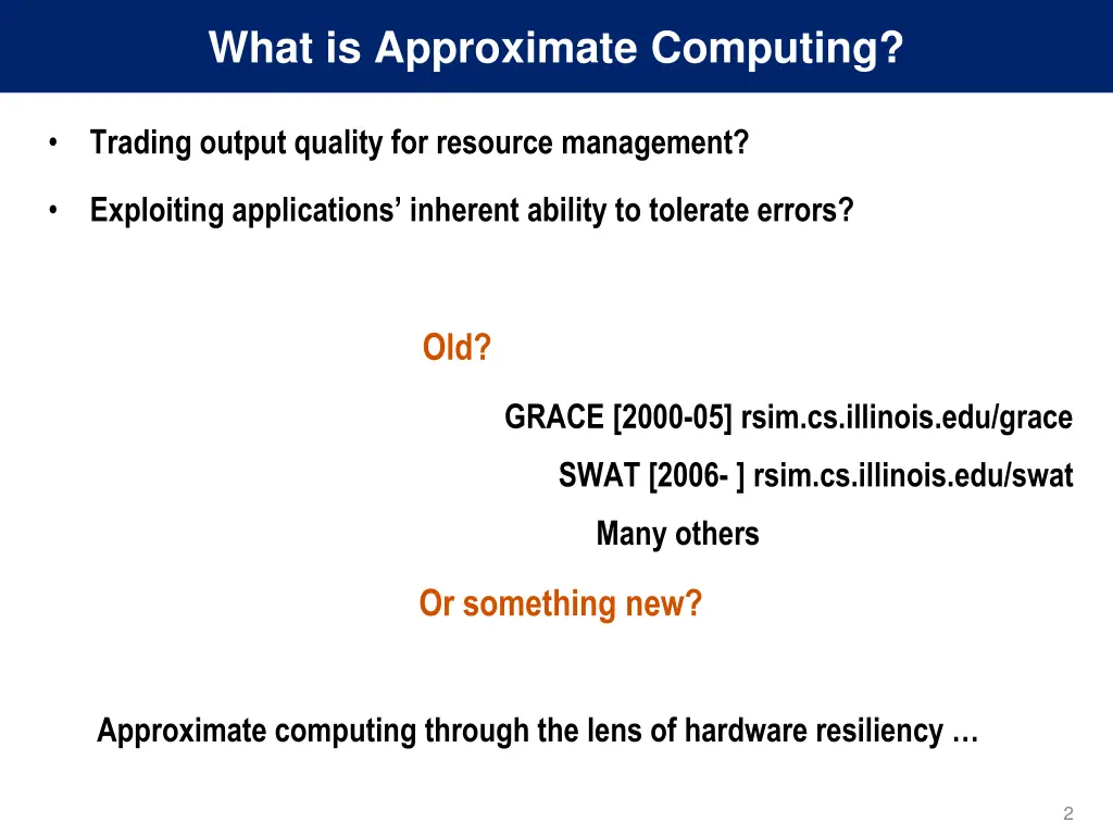 what is approximate computing