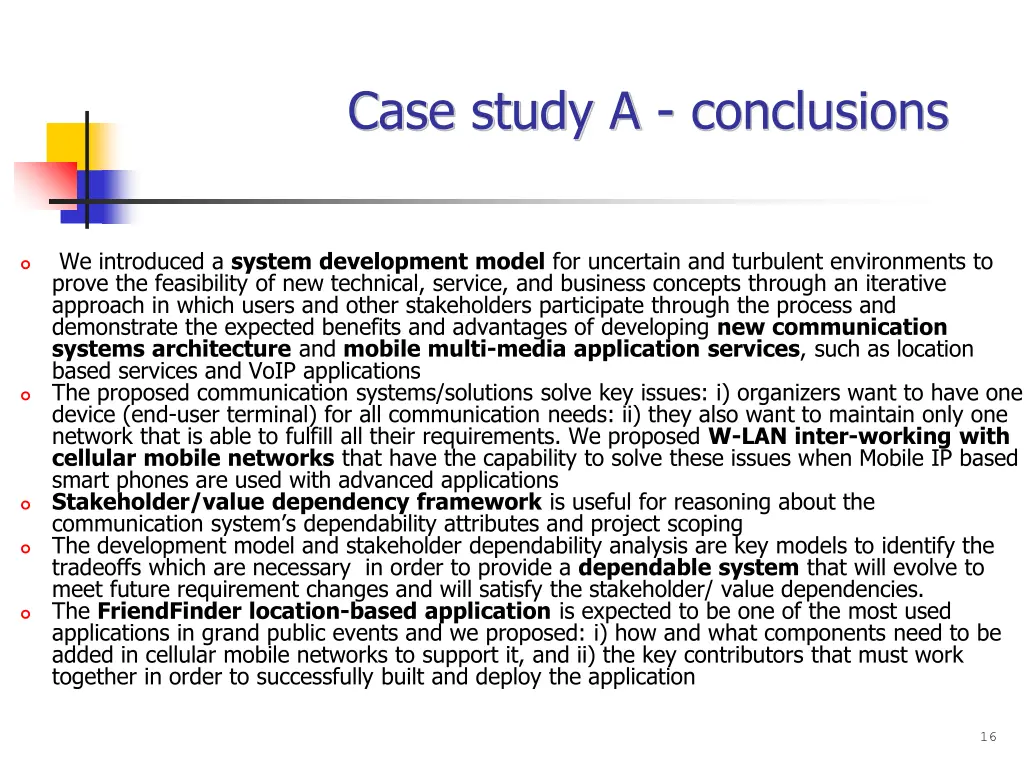 case study a conclusions