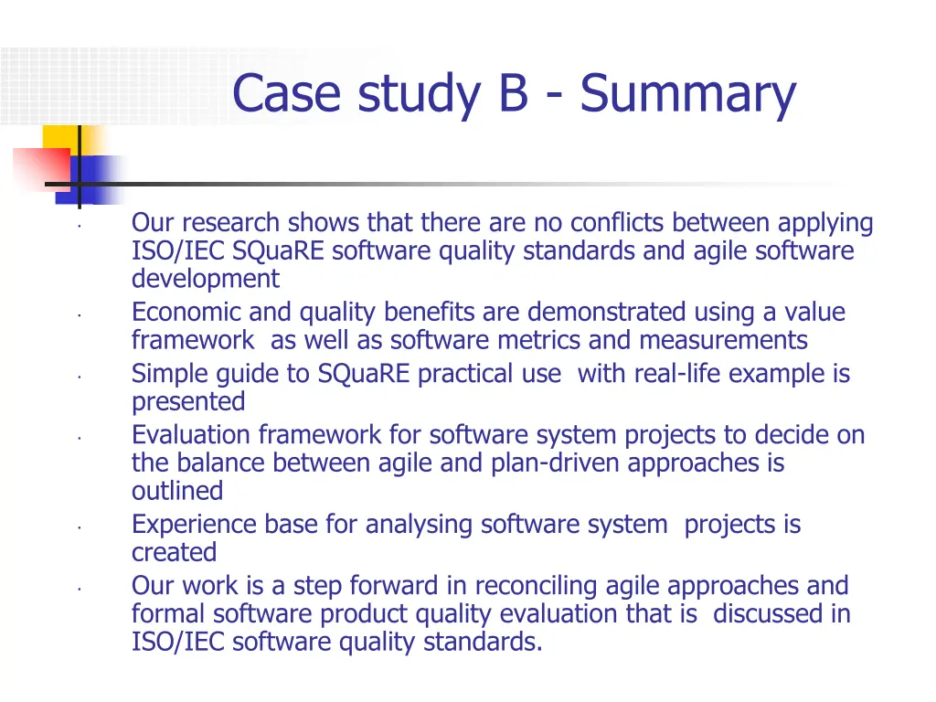 case study b summary