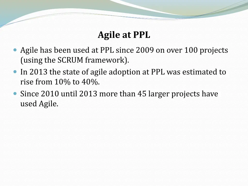 agile at ppl