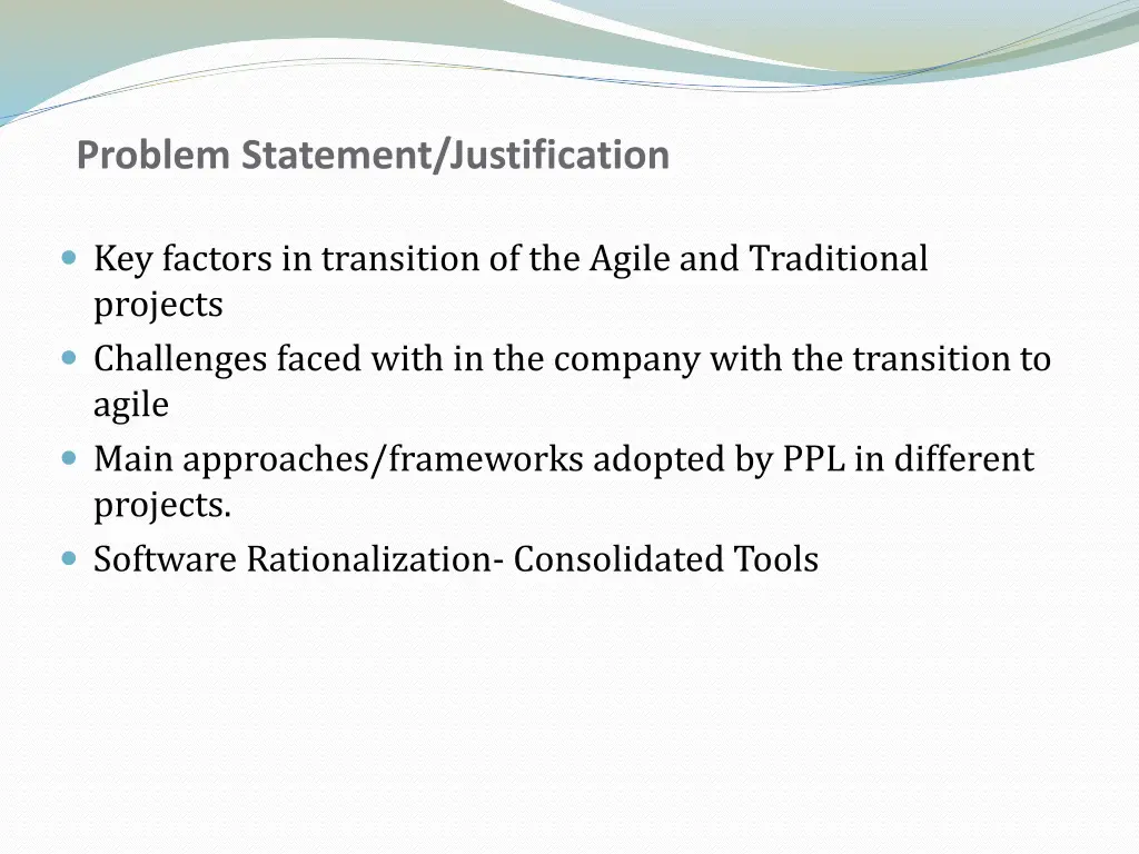 problem statement justification