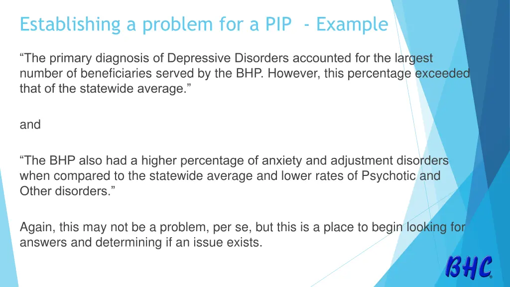 establishing a problem for a pip example 2
