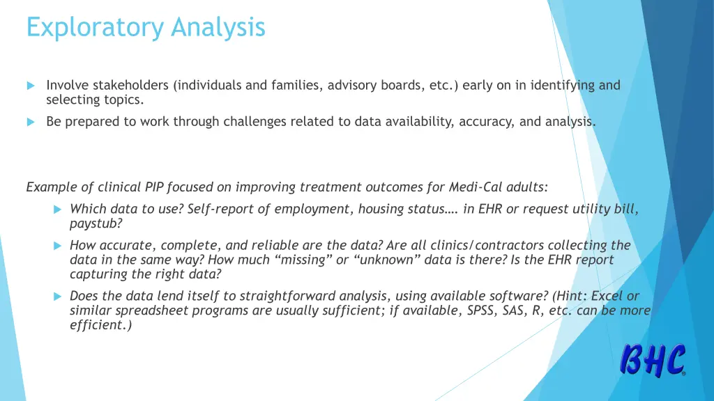 exploratory analysis