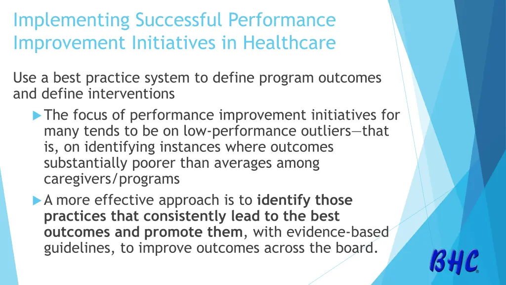 implementing successful performance improvement