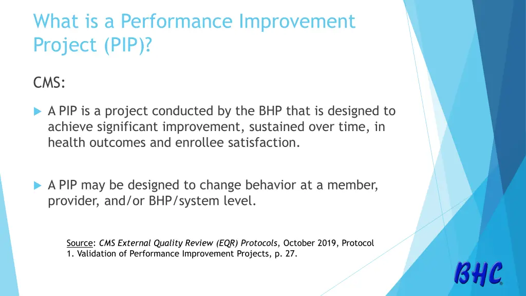 what is a performance improvement project pip
