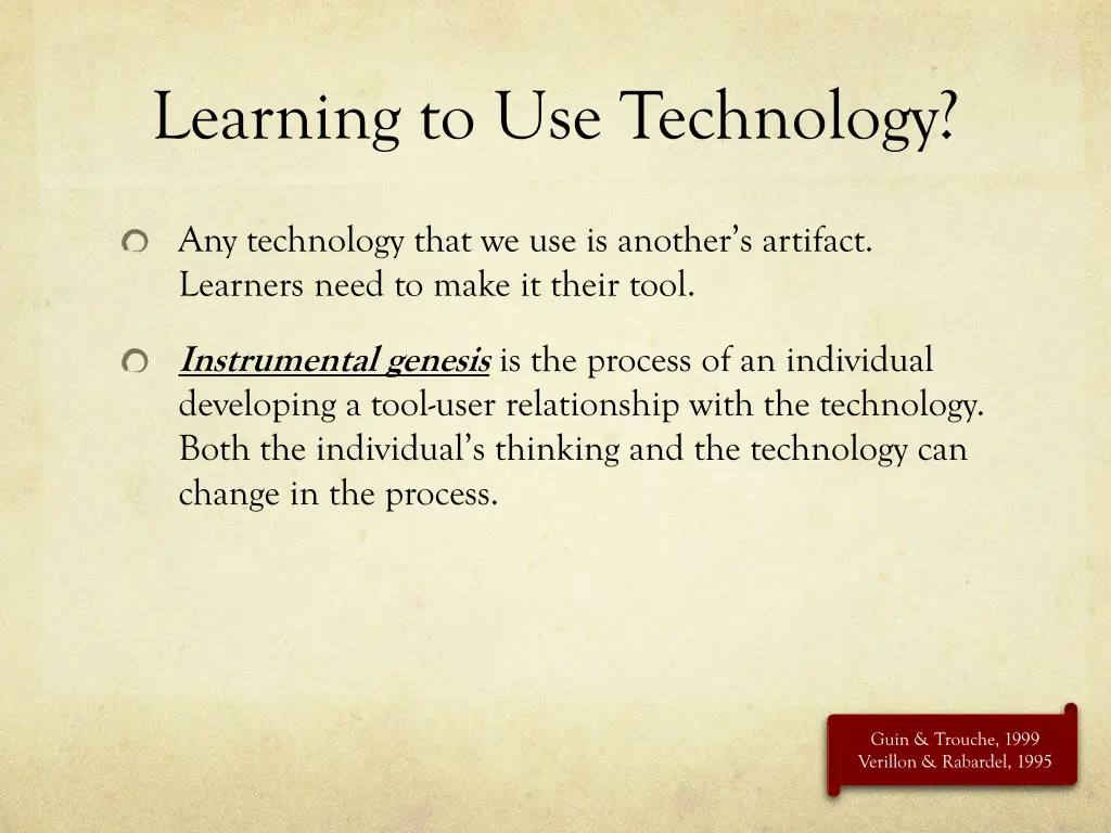 learning to use technology
