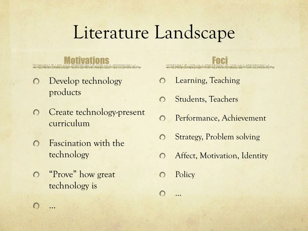 literature landscape