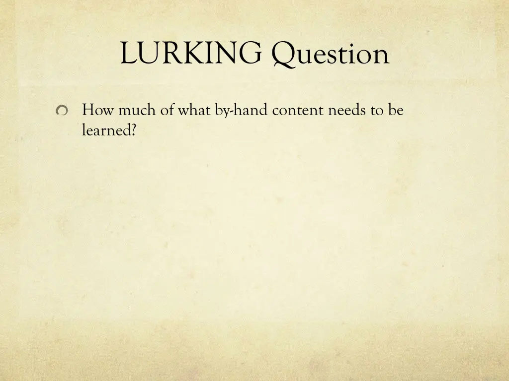 lurking question 1