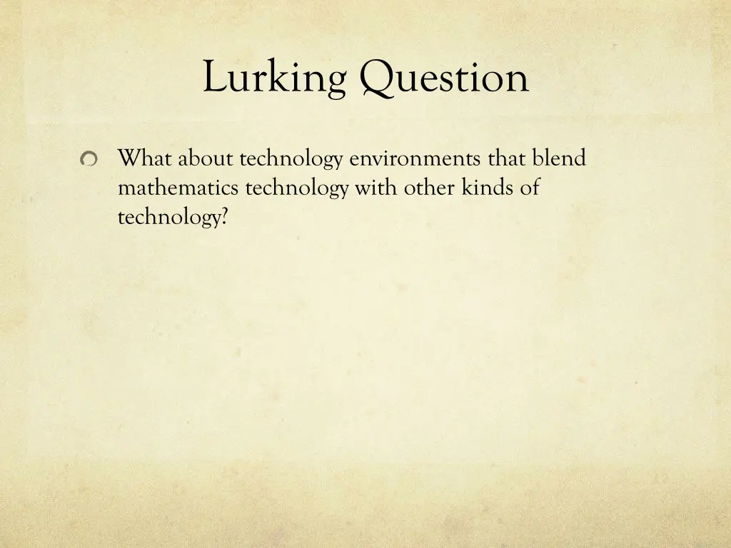lurking question
