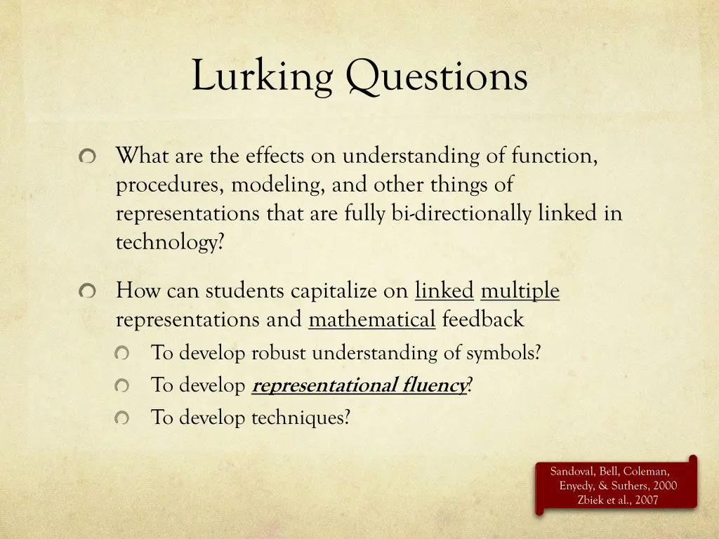 lurking questions