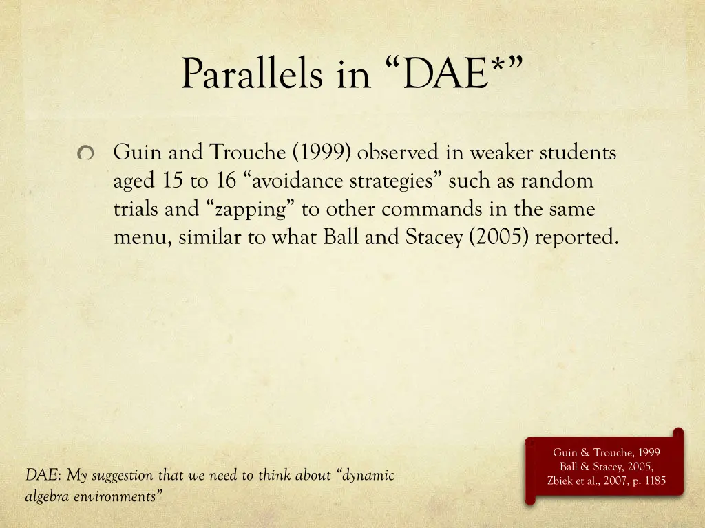 parallels in dae