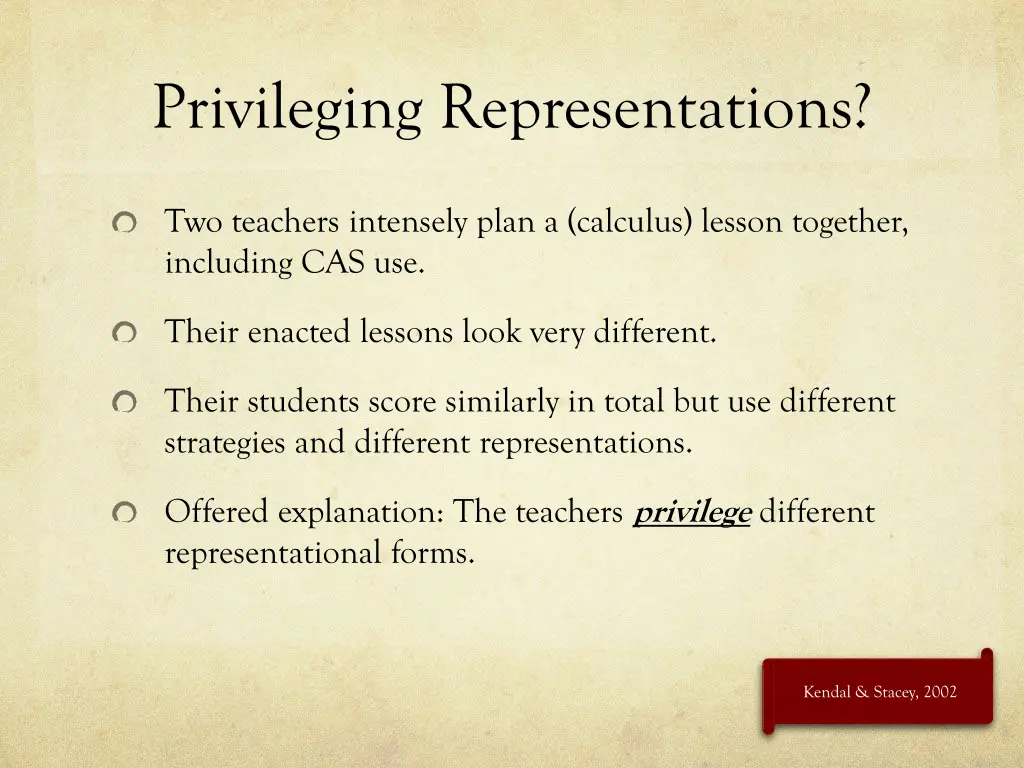 privileging representations
