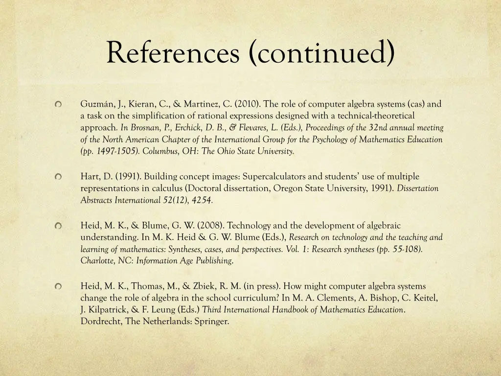 references continued