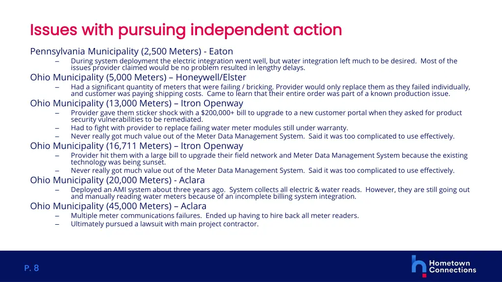 issues with pursuing independent action issues
