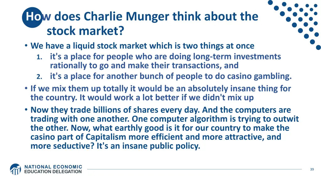 how does charlie munger think about the stock