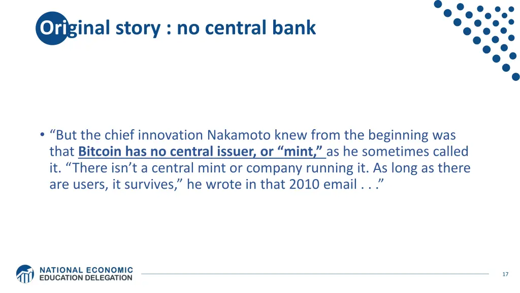 original story no central bank 1