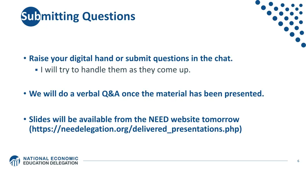 submitting questions