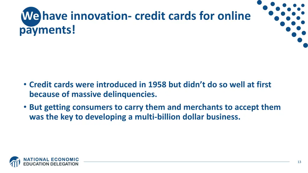 we have innovation credit cards for online
