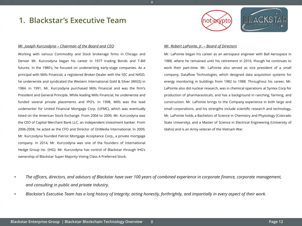 1 blackstar s executive team