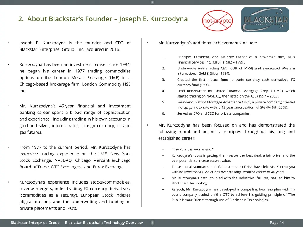 2 about blackstar s founder joseph e kurczodyna
