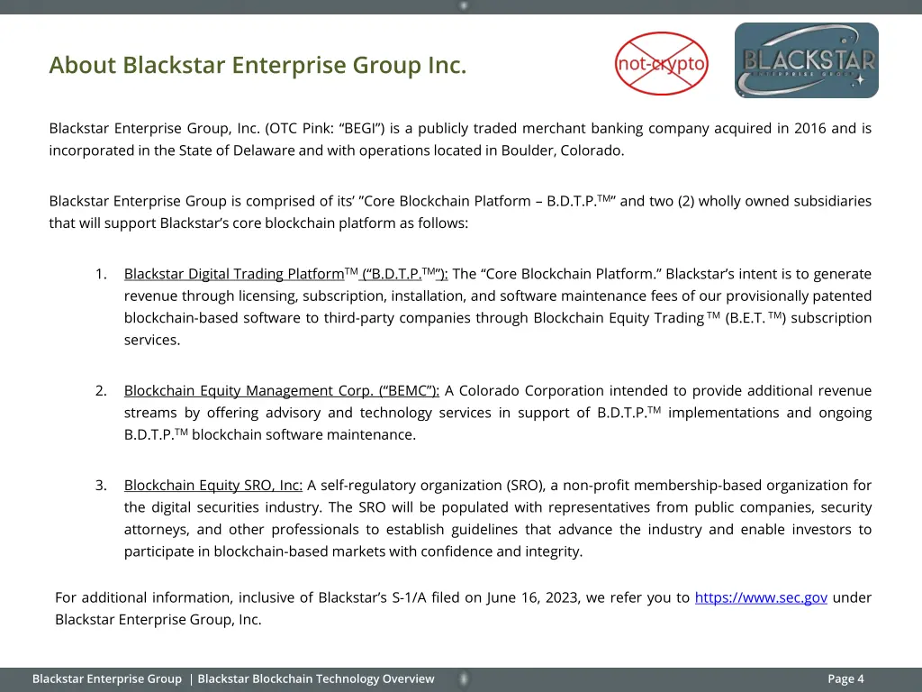 about blackstar enterprise group inc