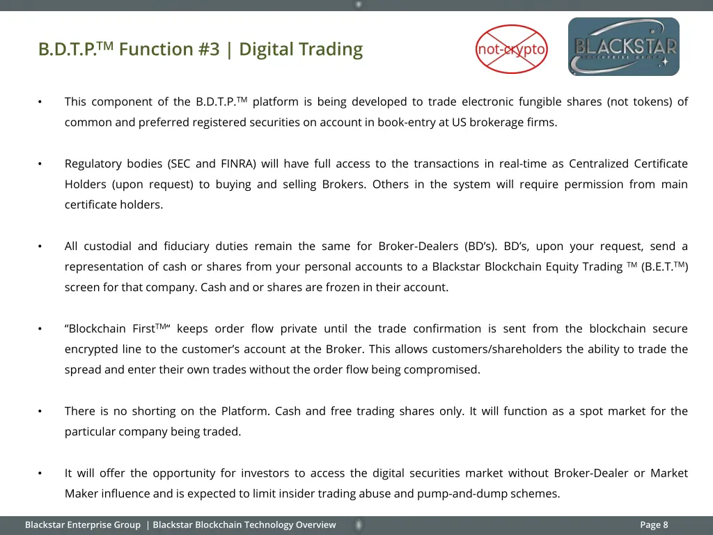 b d t p tm function 3 digital trading