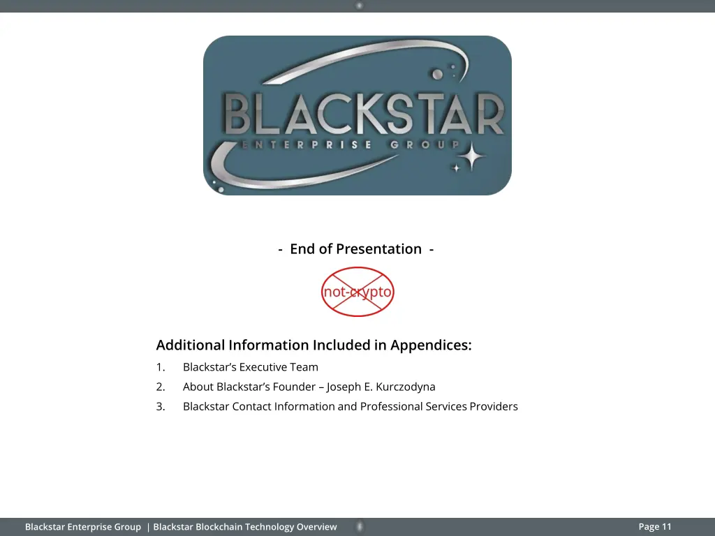 end of presentation