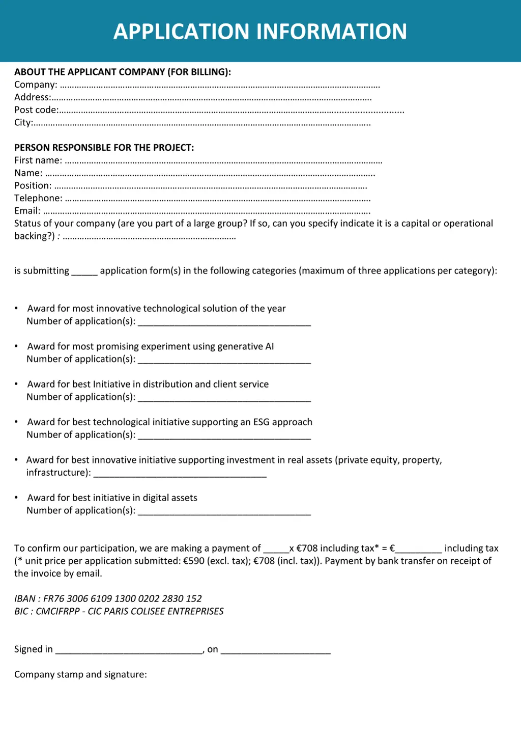 application information