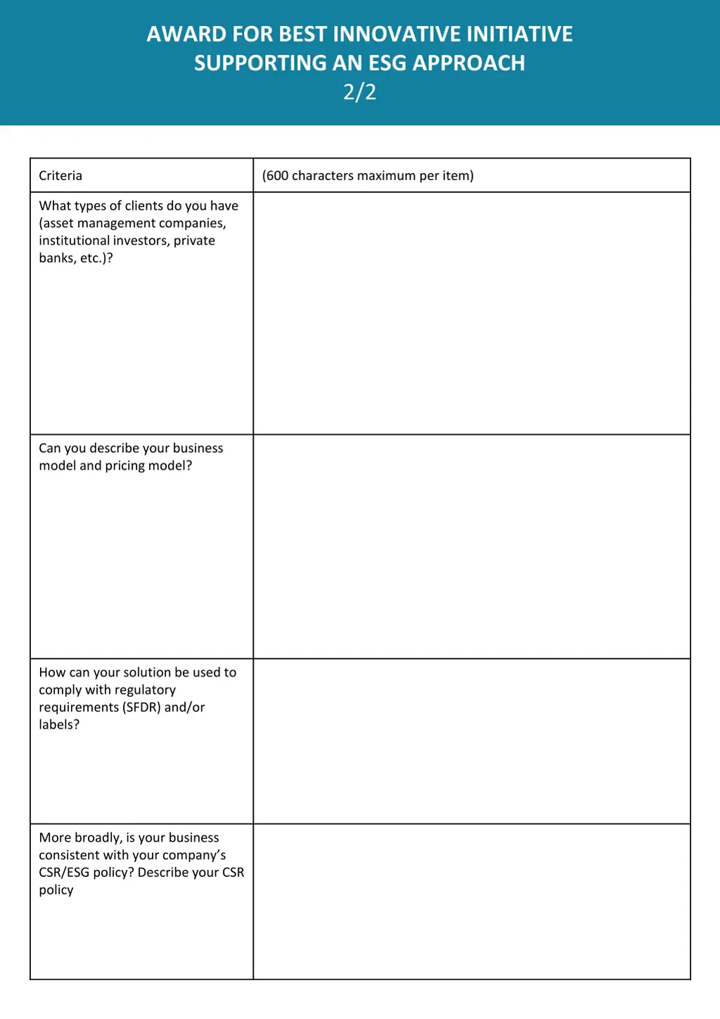 award for best innovative initiative supporting 1