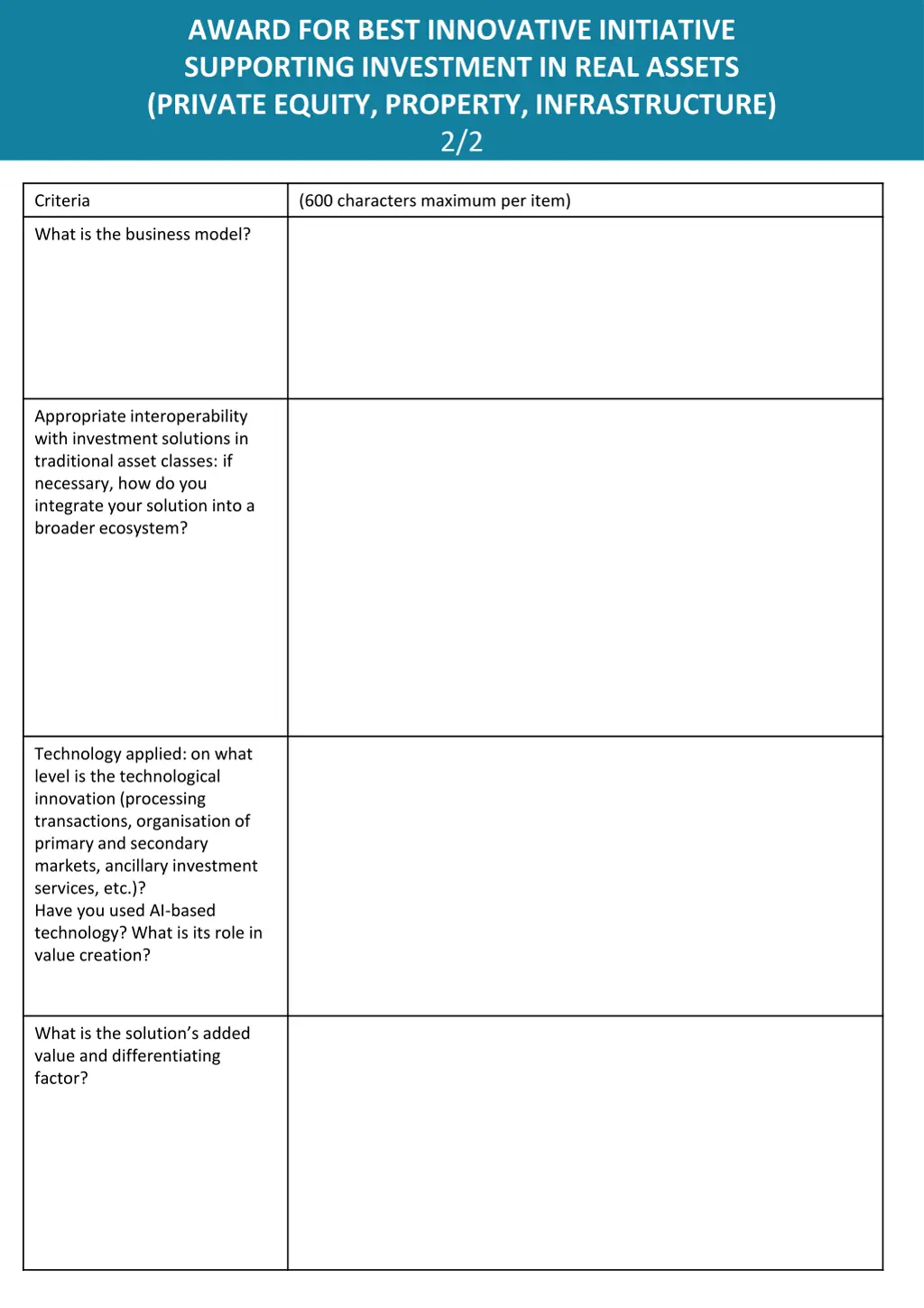 award for best innovative initiative supporting 3